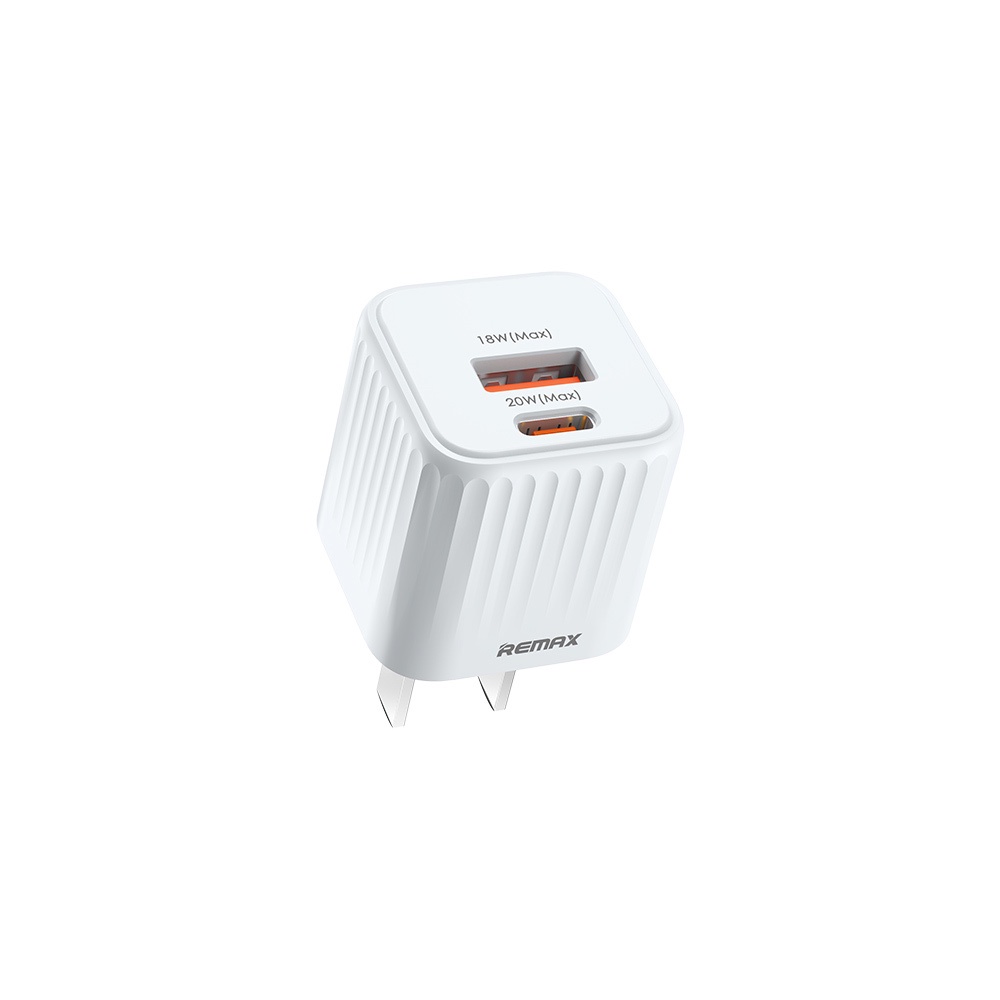 Củ Sạc Điện Thoại Remax RP-U2 Sạc Nhanh 20W Tích Hợp 2 Cổng Sạc Nhanh PD Type C + USB Thiết Kế Nhỏ Gọn