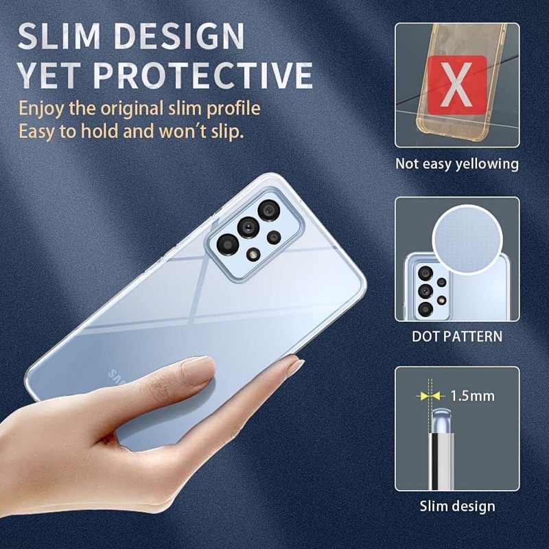 Ốp lưng dẻo TPU trong cho Samsung Galaxy A23, A13, A33, A53, A73, M33, M53 5G Silicon dẻo trong suốt
