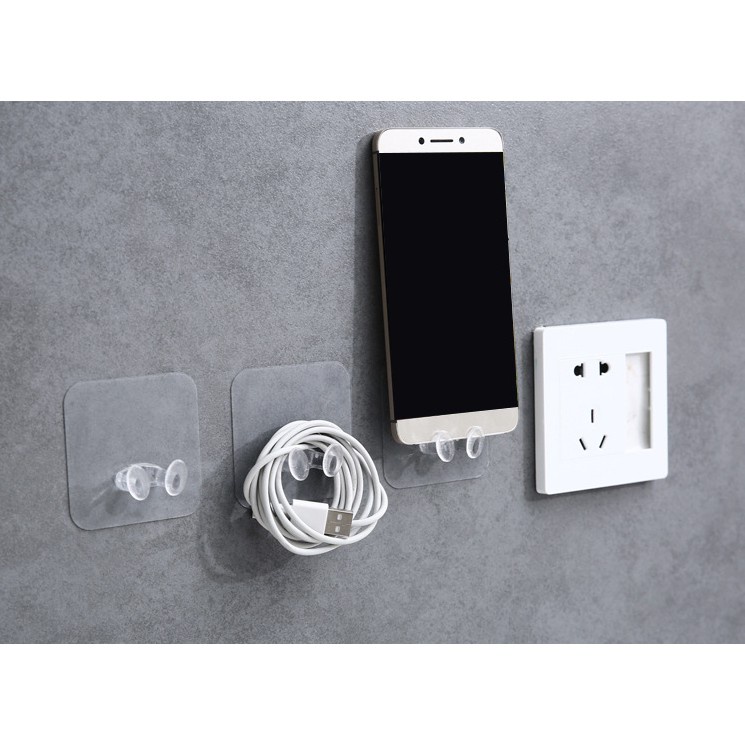 [COMBO 5] Móc Dán Tường Kẹp Giữ Dây Điện, Phích Cắm Điện/ Kê Đỡ Sạc Điện Thoại - Móc Treo Đồ Đa Năng 88092