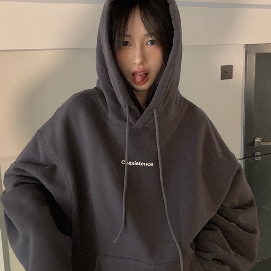 Áo Khoác Hoodie Nỉ Có Mũ Form Rộng COÉXISTENCE Unisex Nam Nữ Ulzzang