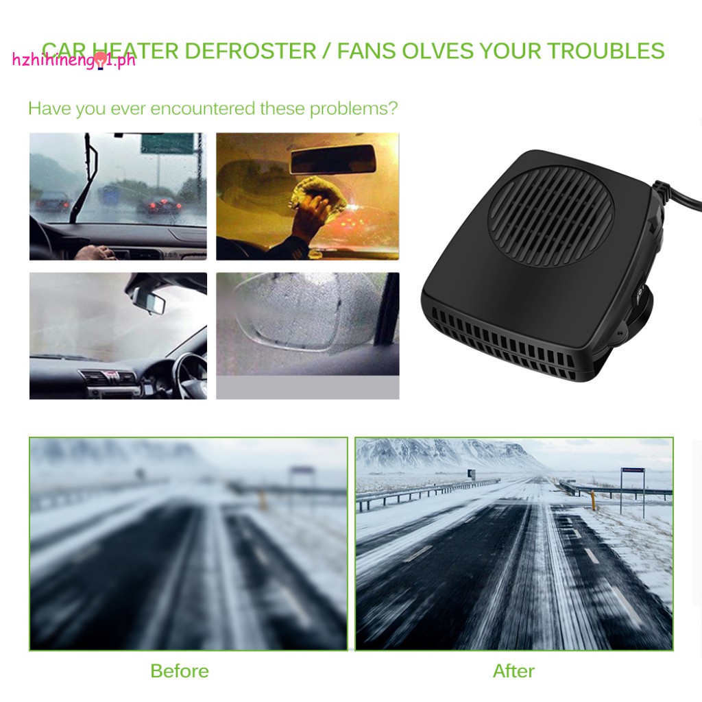 HZN01 Car Heater Air Cooler Fan Windscreen Demister Defroster 12V Electric Heating Portable Auto Dryer Heated