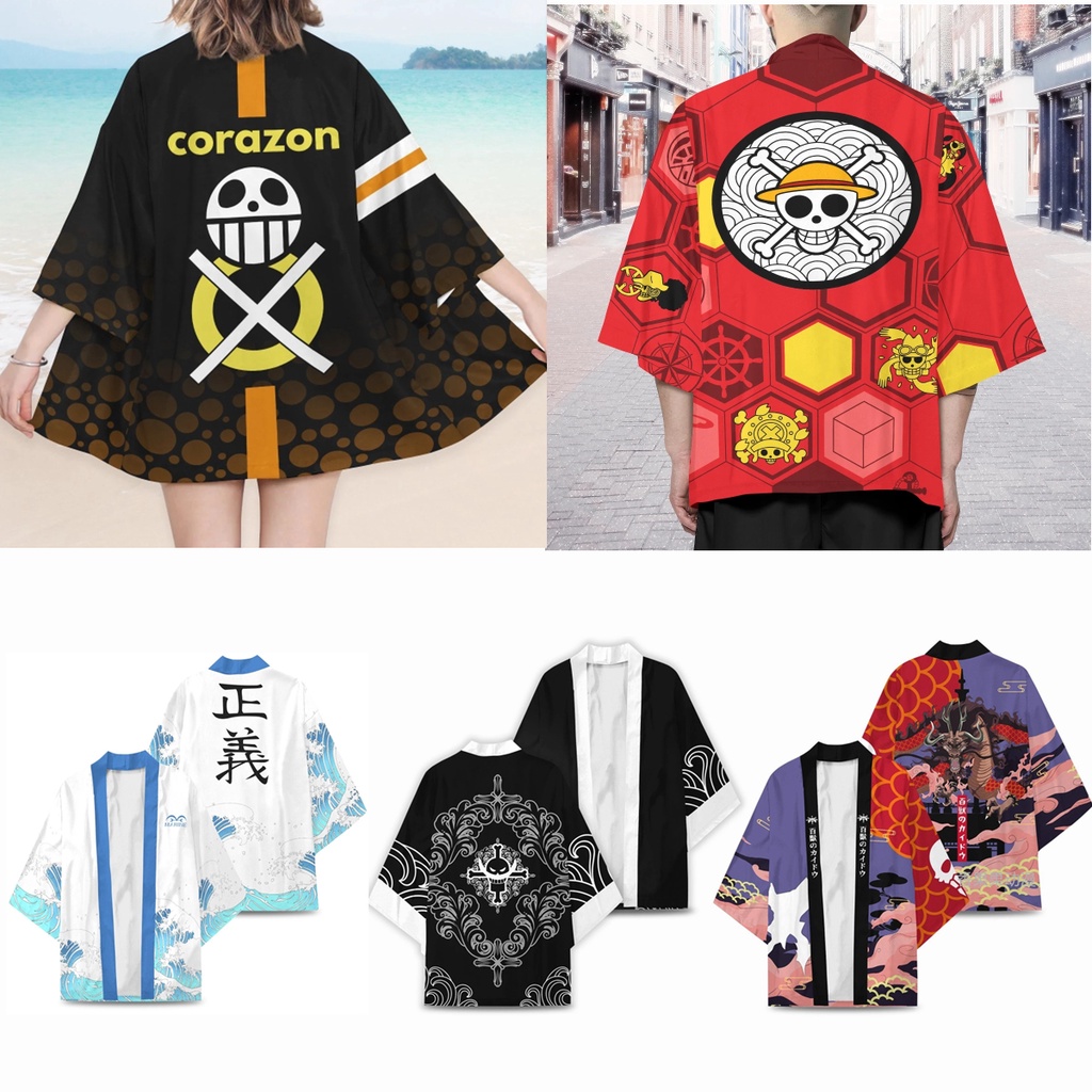 Áo Khoác Kimono Cosplay Nhân Vật Monkey D Luffy Trafalgar Law Trong One Piece