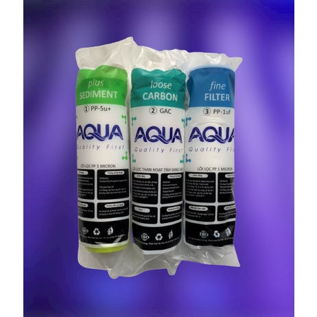 COMBO 9 LÕI LỌC AQUA TỪ 1 ĐẾN 9 .GỒM LÕI LỌC 123.MÀNG RO AQUA,LÕI KHOÁNG 56789