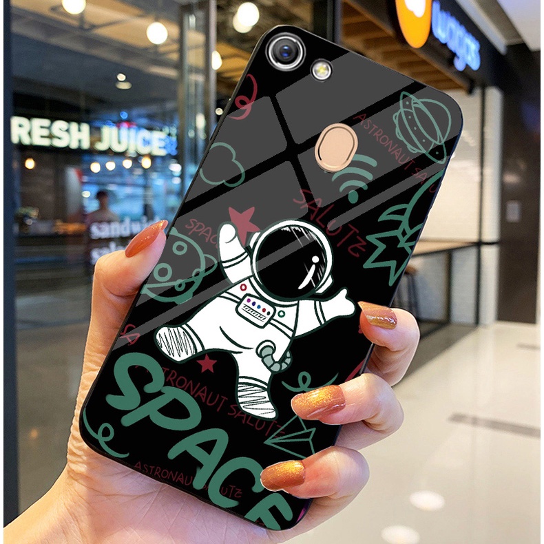 Ốp Lưng OPPO F5, F5 YOUTH, F7 Ốp kính bóng cao cấp Phi Hành Gia