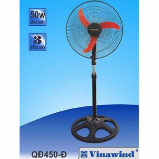 Quạt cây đứng công nghiệp Vinawind QĐ450-ĐM Điện Cơ Thống Nhất cánh cam, sải cánh 450mm