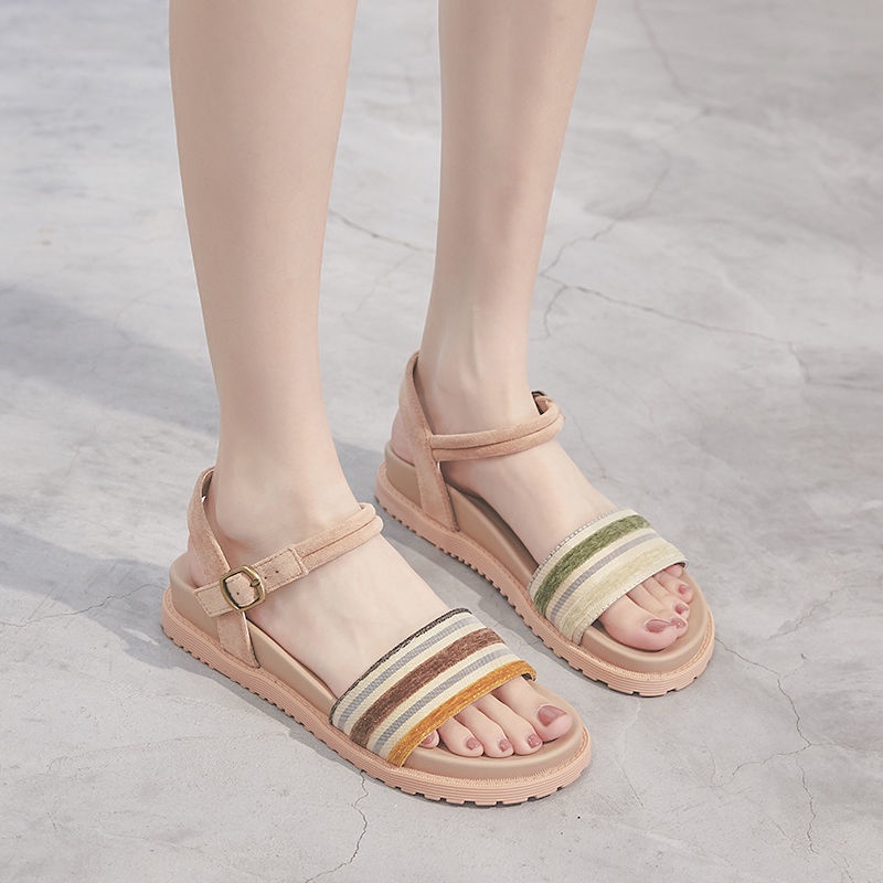 Xăng đan đi biển mùa hè mẫu mới phong cách Harajuku Hàn Quốc trẻ trung cho nữ 2021