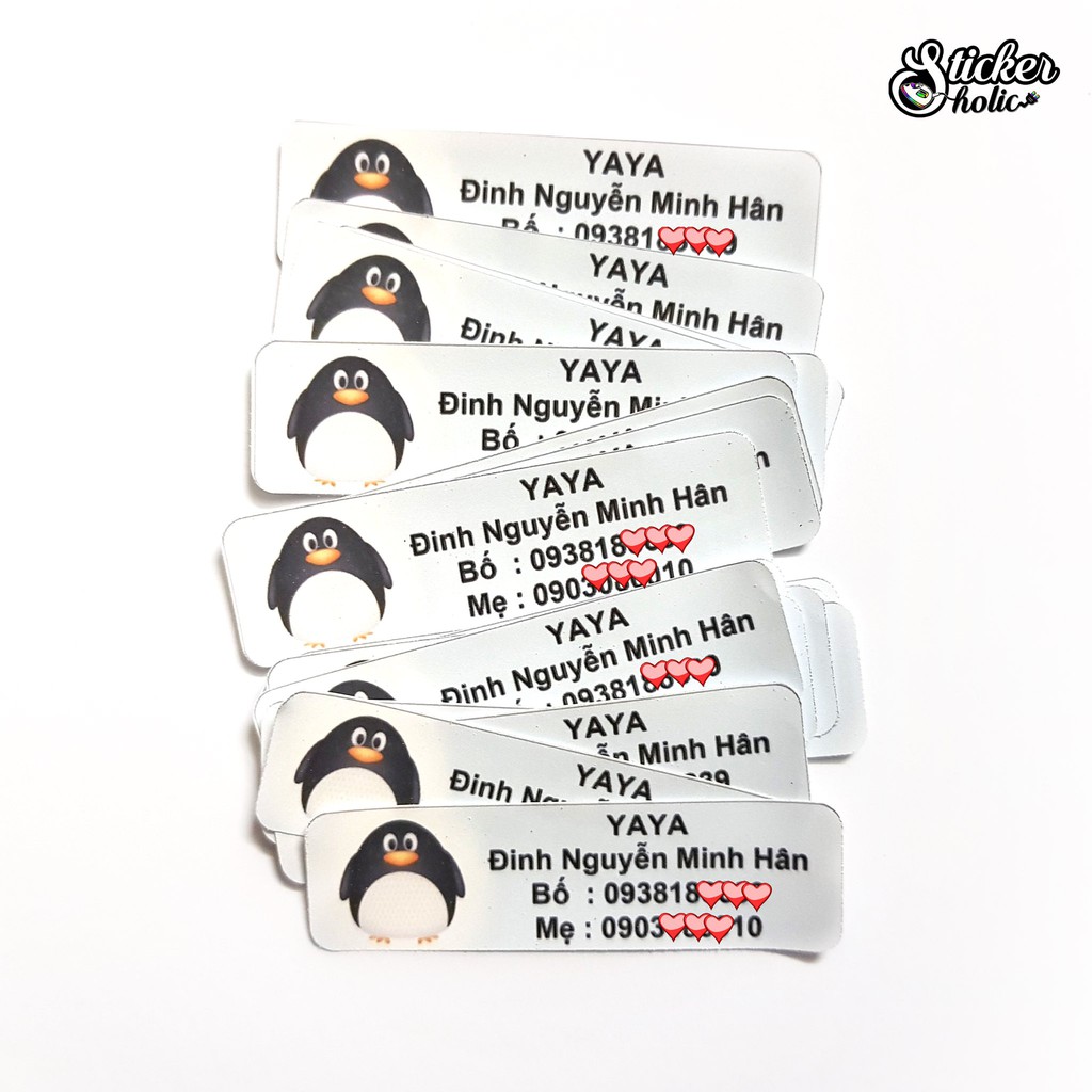 Set 10 Sticker ủi cho bé đi học CHỮ NHẬT - hình ủi - decal ủi tên bé - in theo yêu cầu