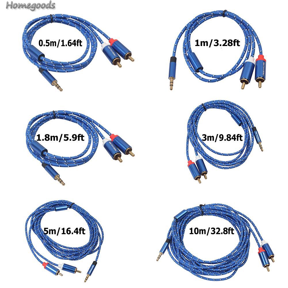 Dây Cáp Âm Thanh Chuyển Đổi Từ Đầu Cắm 3.5mm Sang 2 Đầu Cắm Rca Chuyên Dụng