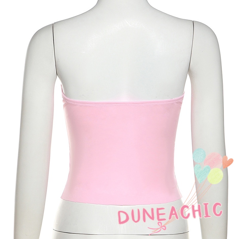 DUNEA Áo Lót Quây Ngực Không Dây Màu Hồng Quyến Rũ Cho Nữ