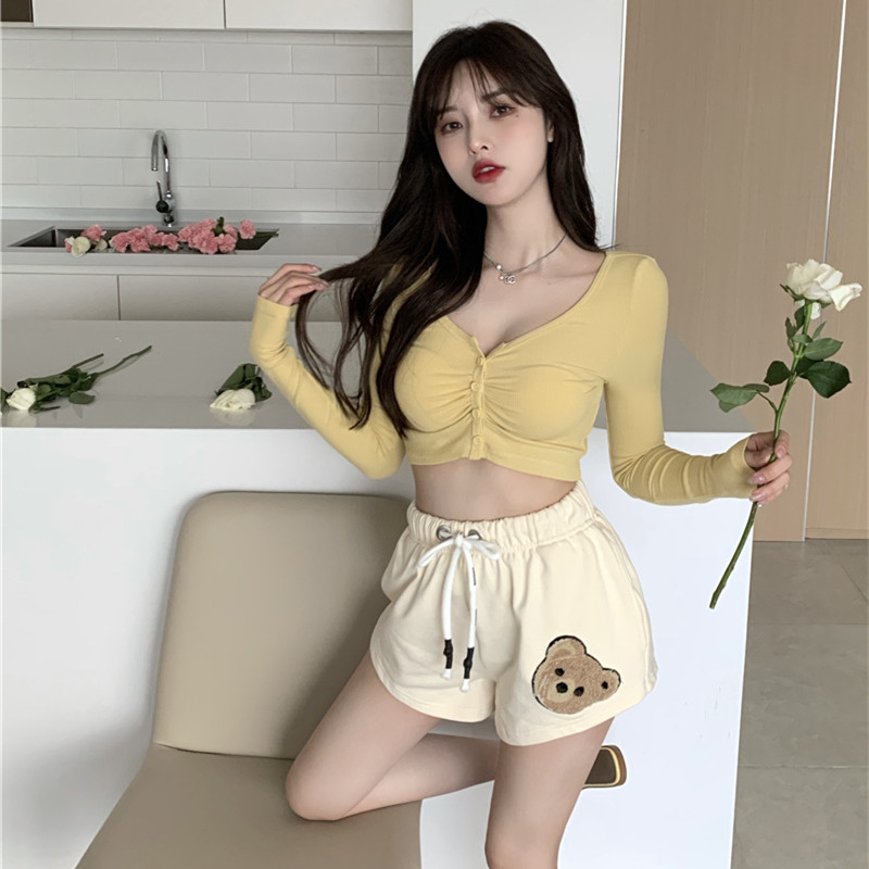 Áo Khoác Cardigan Ngắn Màu Vàng Thời Trang Cho Nữ