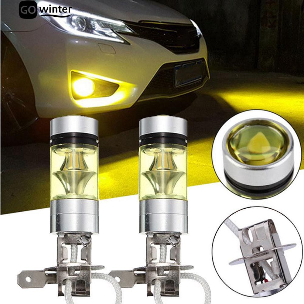 Bộ 2 đèn LED H3 100W SMD 20 bóng siêu sáng gắn đèn xe oto