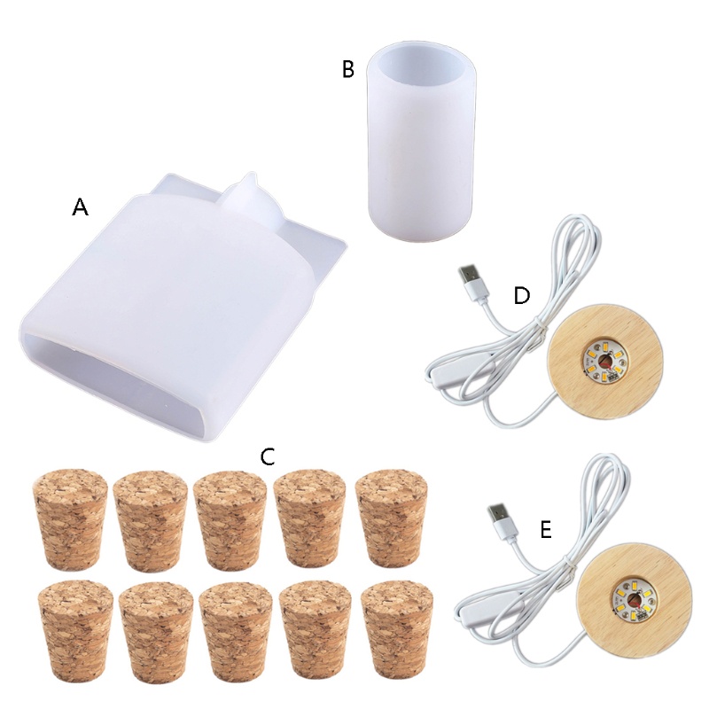 Khuôn silicone hình trụ có đèn LED cổng USB