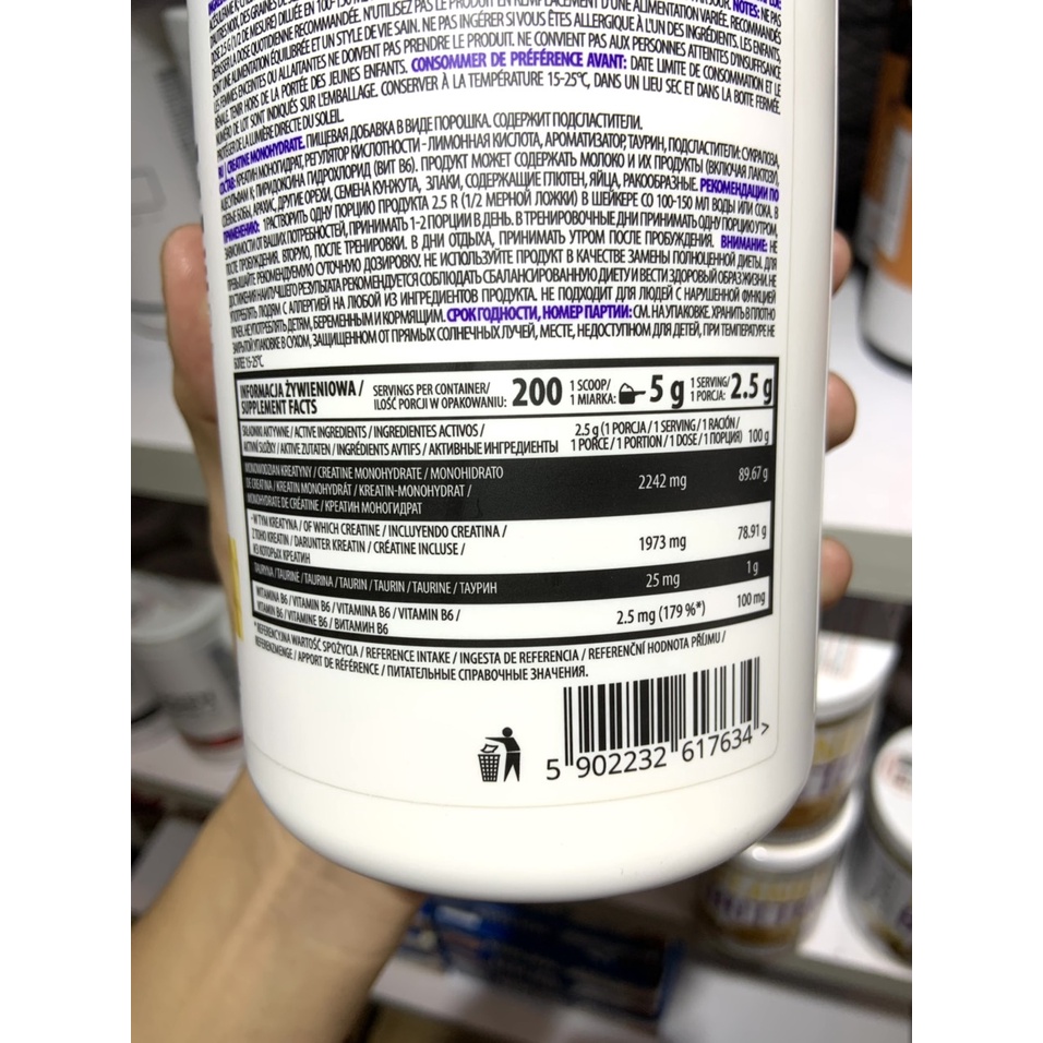 Nước Uống Thể Thao CREATINE OSTROVIT 100 Lần Dùng,Tăng Kích Thước Cơ Bắp,Tăng Sức Bền-Hàng Hãng Phân Phối