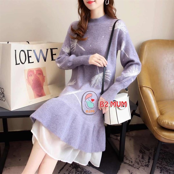 V039 Váy len bồ công anh