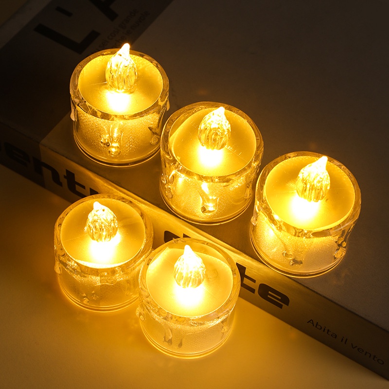 1 Đèn LED Hình Nến Không Lửa Trong Suốt Trang Trí Tiệc Sinh Nhật/Tiệc Cưới