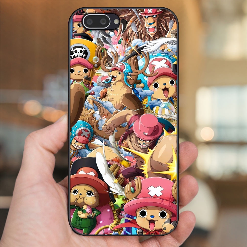 Ốp lưng Oppo A3S viền đen in hình Chopper One Piece Đảo Hải Tặc