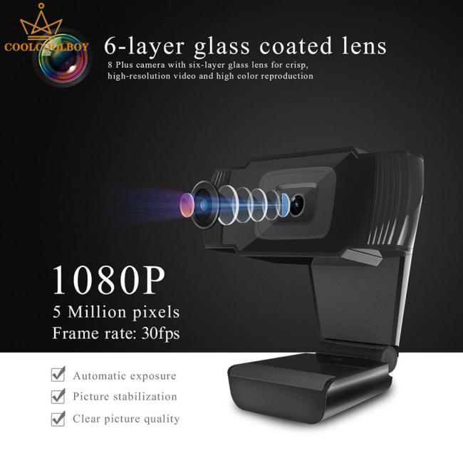 Webcam Hd 1080p 5mp Usb3.0 Tự Động Có Mic Cho Máy Tính / Laptop | BigBuy360 - bigbuy360.vn
