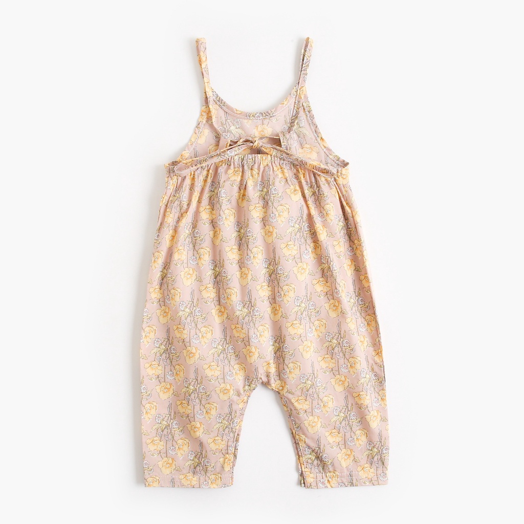 Áo liền quần SANLUTOZ vải cotton in hoa thời trang mùa hè cho bé gái