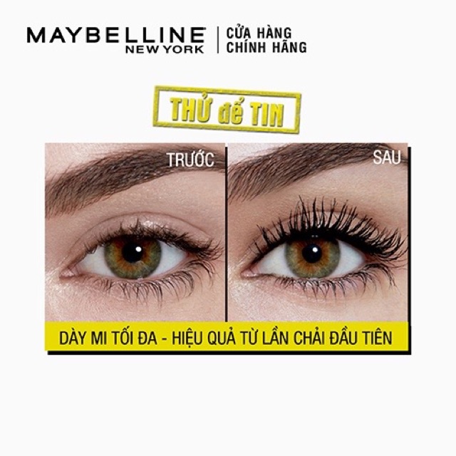 Mascara Dày Mi Cực Đại Maybelline New York The Magnum Big Shot Waterproof Chuốt Mi Không Lem Không Trôi 10ml