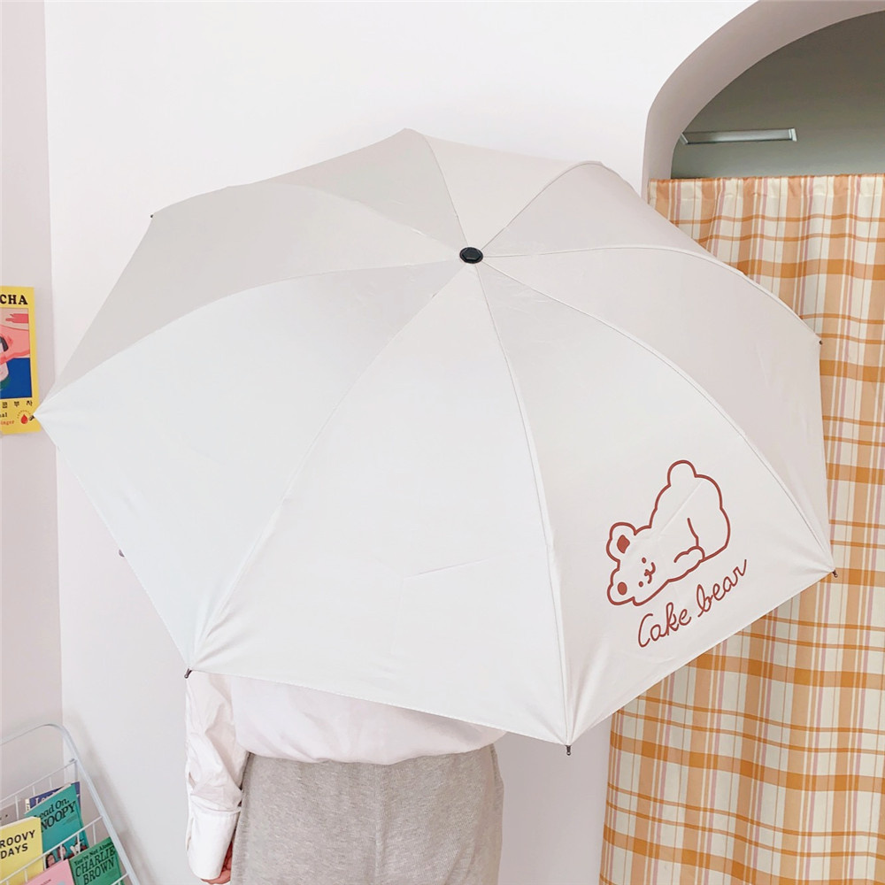 Dù xếp in hình gấu và cún hoạt hình dễ thương thời trang Hàn Quốc cho nữ