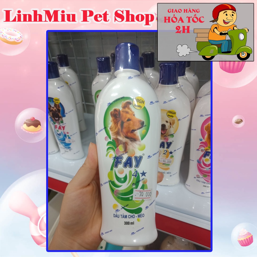 Dầu tắm FAY 4 sao cho chó mèo 300-800ML
