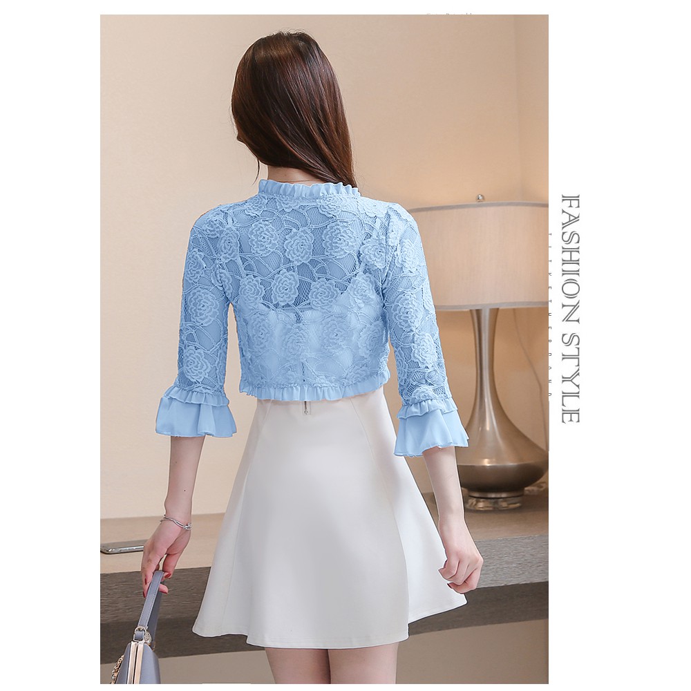 Áo khoác ren dành cho nữ tay lửng thanh lịch và thời trang | BigBuy360 - bigbuy360.vn