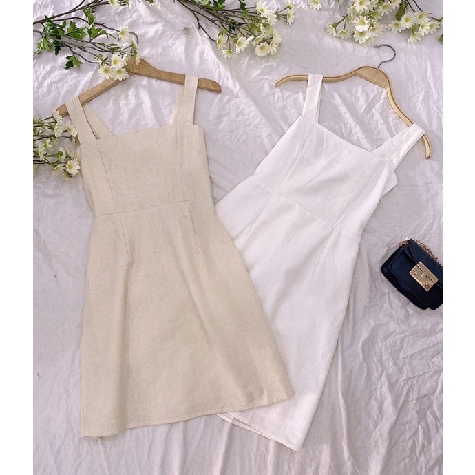 Đầm 2 dây lien chun sau siêu hot