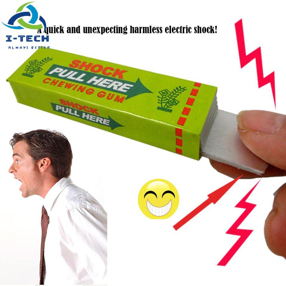 ⚡Khuyến mại⚡Fashionable Unique Fantastic Safety Trick Joke Funny Toys Electric Shock Shocking Chewing Gum Pull Out Head  for Gifts