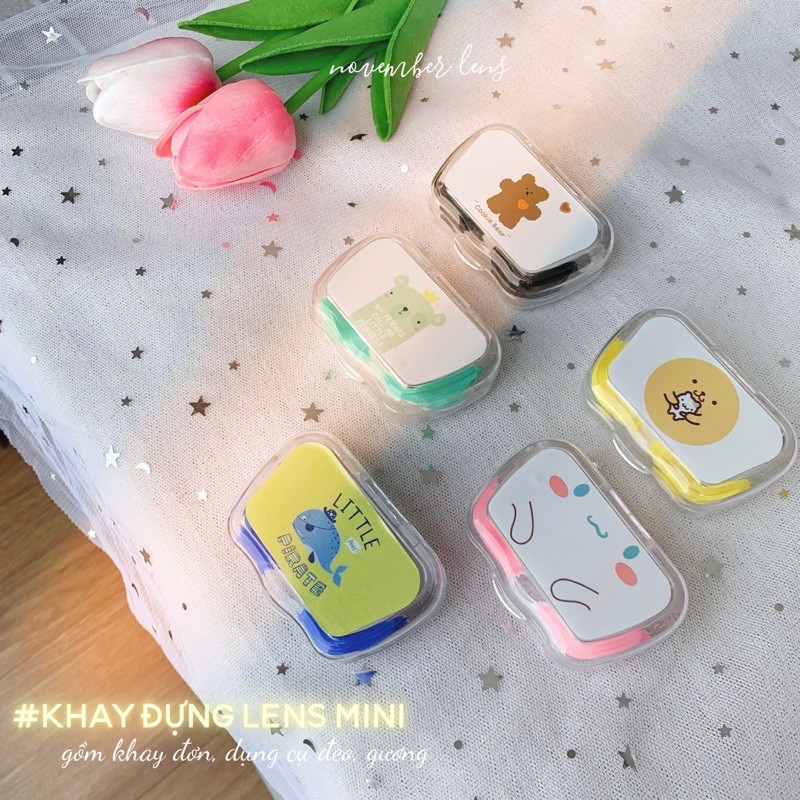 Khay Đựng Lens Mini Có Gương - Tiện Lợi - Nhỏ Gọn