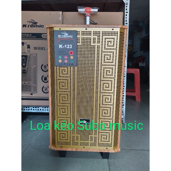 ] Kiomic K123. loa kéo bass 3 tấc, tặng kèm 2 mic xịn.