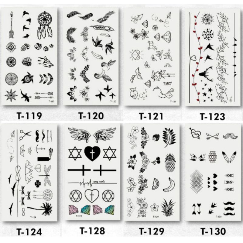 [Tổng hợp] Hình xăm dán tatoo mini nhiều hình nhỏ. t119 t120 t121 t123 t124 t128 t129 t130