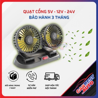Quạt mini trên ô tô xoay 360 độ tiện dụng cho xe hơi, bàn làm việc. cổng 5v, 12v, 24v qa1