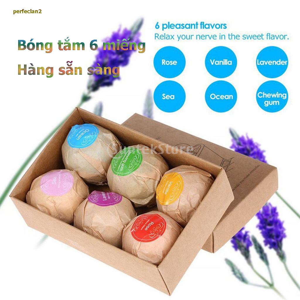 6pcs Natural Handmade Scented Bubble Bath Bomb Salt ential Oil Balls Set