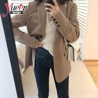 Bộ đồ S ~ XL Phiên bản Hàn Quốc Bộ đồ nhỏ Áo khoác nữ hợp thời trang Đầu xuân Phong cách mỏng Thiết kế phiên bản Hàn Quốc Niche Retro Time Bộ đồ phong cách Hồng Kông