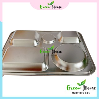 [ Giá Sỉ ] Khay Cơm Inox 5 Ngăn Cỡ To