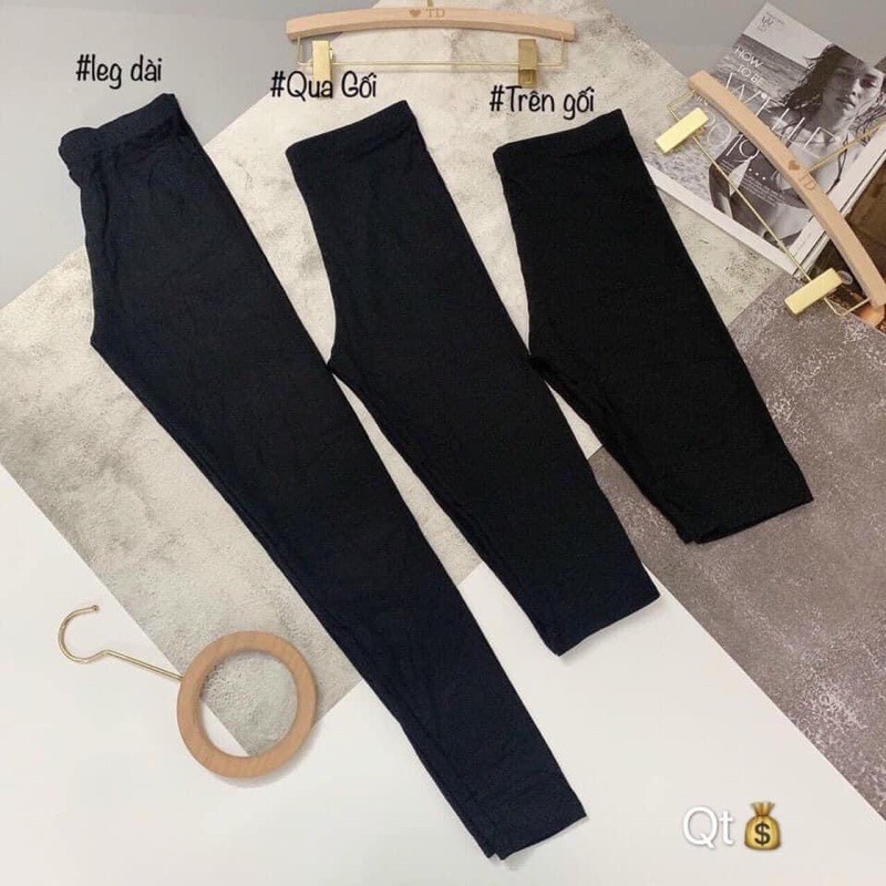 Quần legging nữ dài cạp cao nâng mông cuộn tím vải cotton co giãn Q036