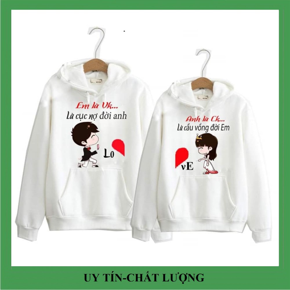 Áo hoodie anh là em là có mũ, vải đẹp hình in rõ nét siêu dễ thương .M3