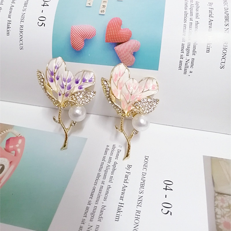 Ghim cài áo kiểu dáng hoa tulip dễ thương sang trọng