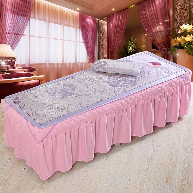 Bộ Thảm Trải Giường Mát Xa Kèm Vỏ Gối Mát Xa Bằng Lụa Cho Salon Làm Đẹp