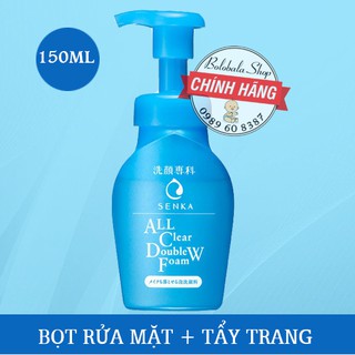 Bọt Rửa Mặt Tẩy Trang 2 Trong 1 SENKA A.L.L Clear DoubleW Foam 150ml