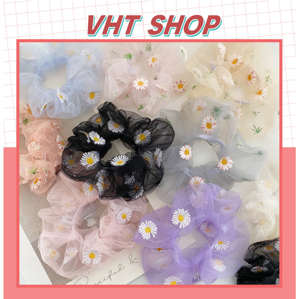 Dây Buộc Tóc Hoa Cúc Scrunchies