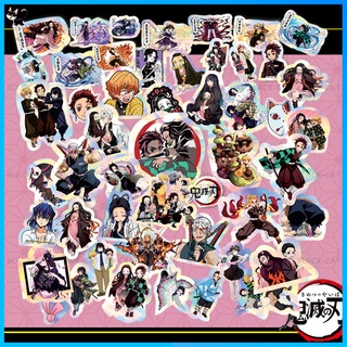 Bộ 50 Miếng Dán Hình Anime Demon Slayer Trang Trí Vali Laptop Ván Trượt
