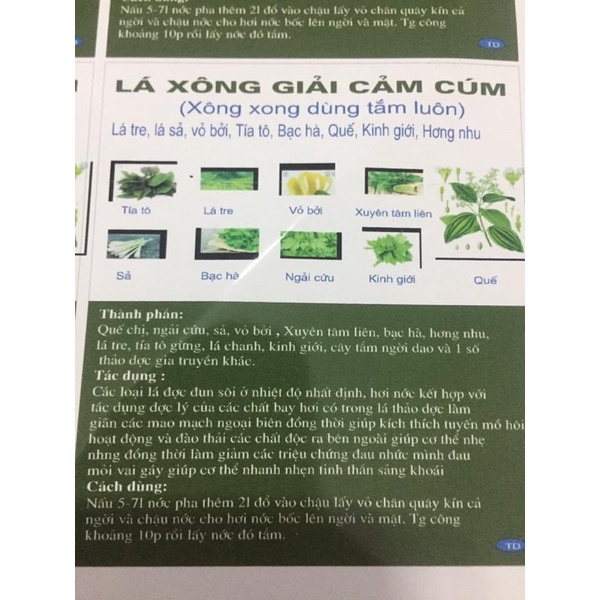 Gói xông giải cảm 1 kg nhiều vị hiêu quả
