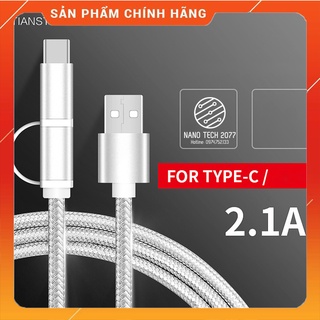 Dây cáp sạc nhanh 2 in 1 type-c và micro usb dài 1,5 cm nanotech2077🌟✨🌟✨dây sạc đa năng