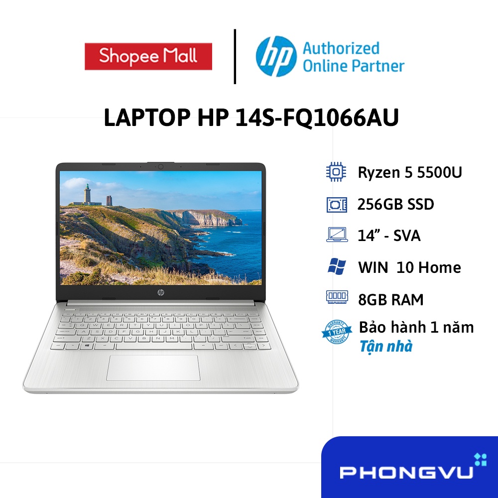 [Mã ELHP15 giảm 10% đơn 15TR] Laptop HP 14s-fq1066AU 4K0Z6PA - Bảo hành 12 tháng