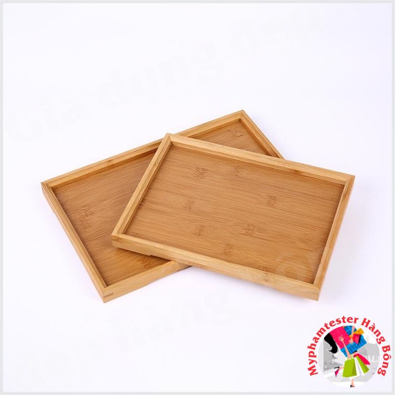 (HÀNG ĐẸP) khay trà gỗ tre kích thước 20x28cm