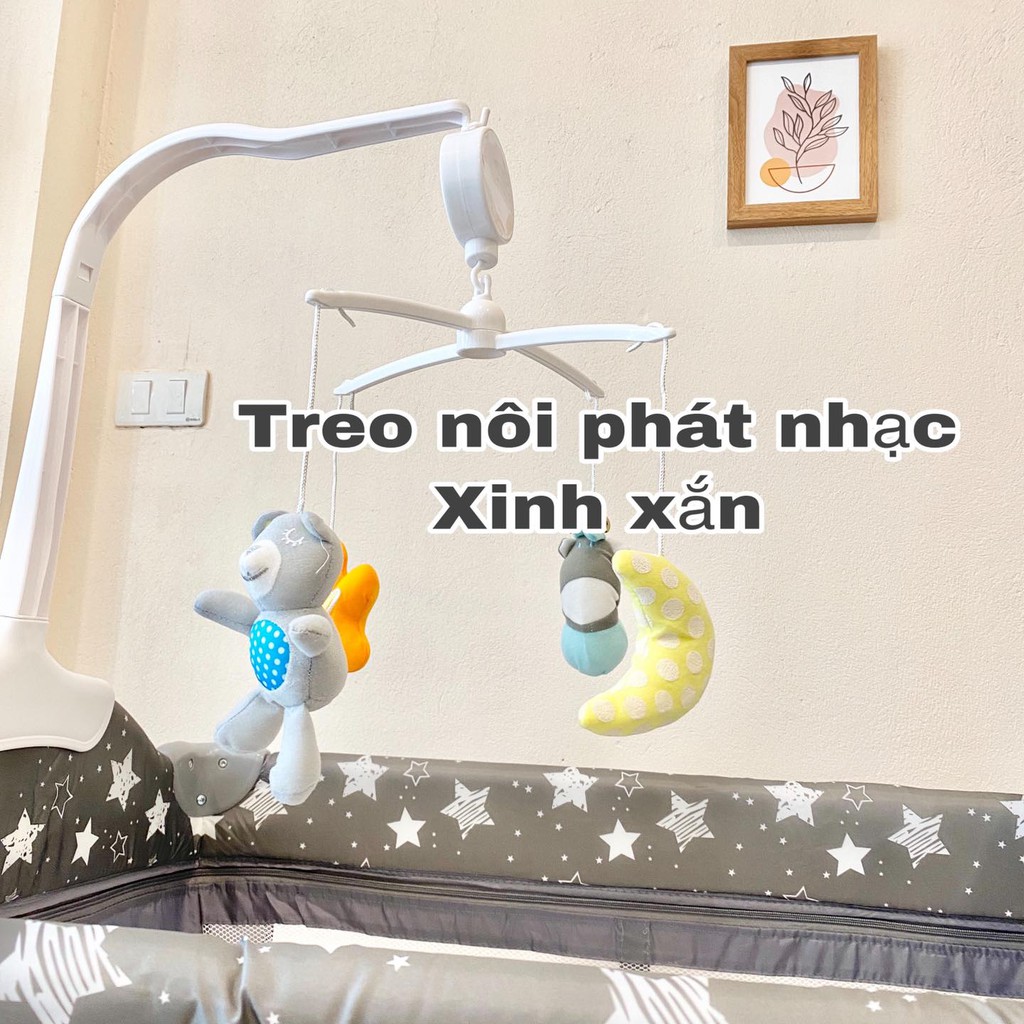 Nôi Cũi Cho Bé/Nôi Đa Năng Hugme 8in1, Full Tính Năng, Gấp Gọn, Tặng Kèm 3 Phụ Kiện Và Đồ Chơi Cho Bé