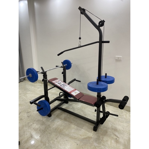 combo ghế tập tạ đa năng Hoàng Đức sport xuki kèm đòn tạ 1,5m và 50kg tạ nhựa 0968417433