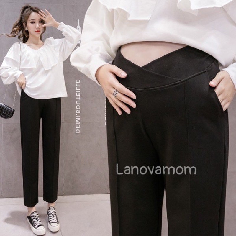 Quần bầu thời trang Baggy Vải CẠP CHÉO Có Chun Chỉnh QB296