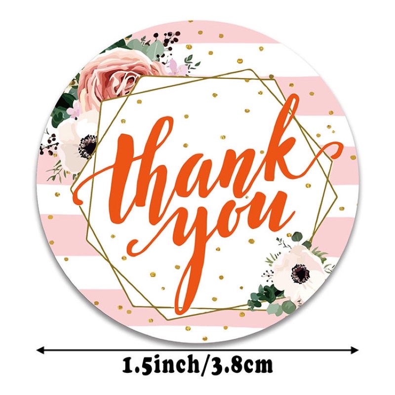 [SIZE LỚN] Cuộn 500 Tem dán Thank you Siêu to size 3.8cm nhãn dán cảm ơn in nhiệt cực nét trangtrí gói hàng